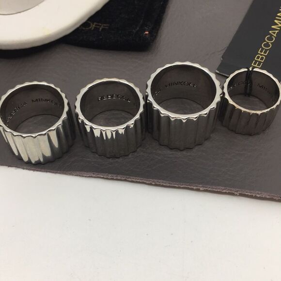 NWT Rebecca Minkoff Multi Finger Silver Tone Rings *slight tarnishing* - Picture 8 of 13